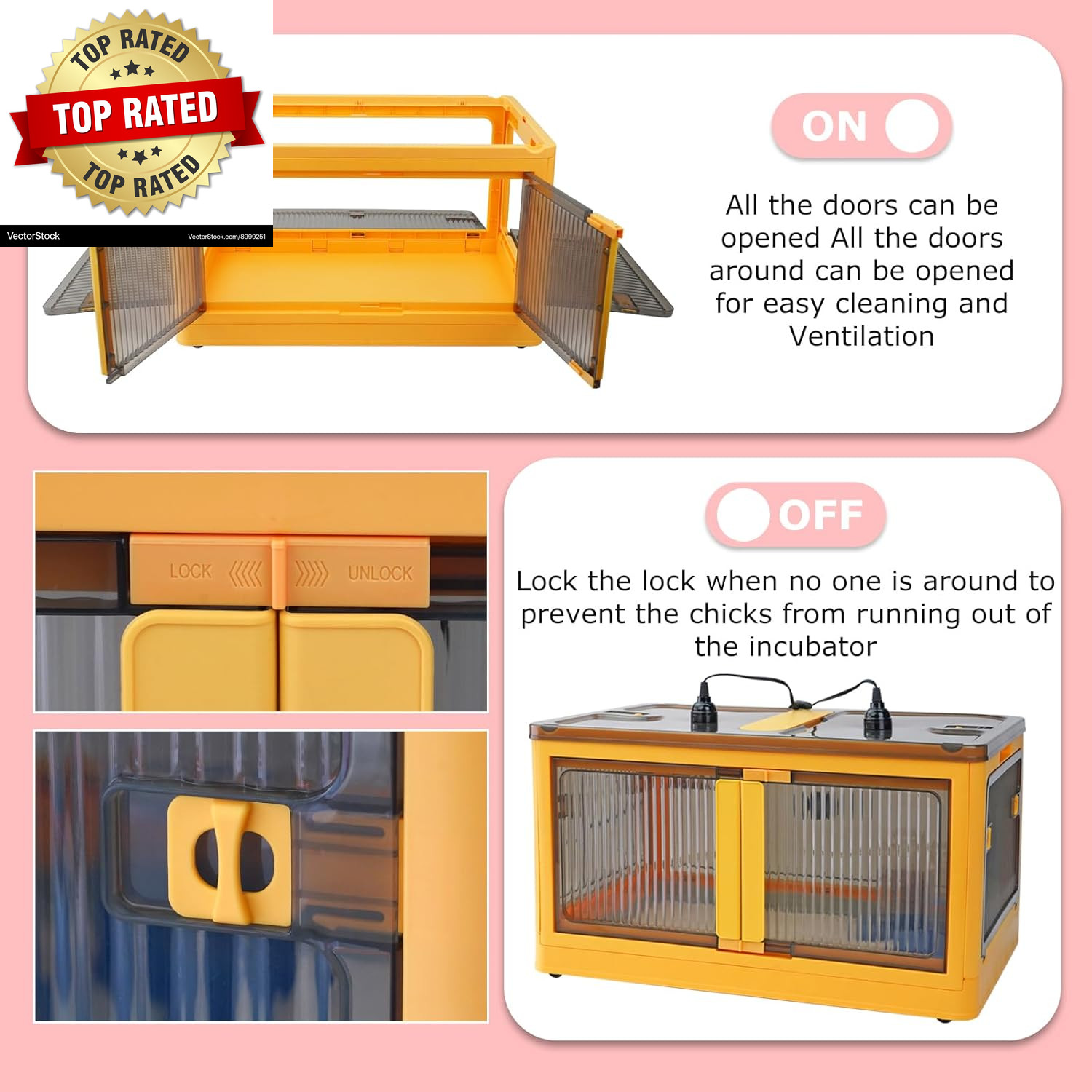 Chick Brooder Box for Chicks, Quail Brooder Box Kit with Heater Feeder