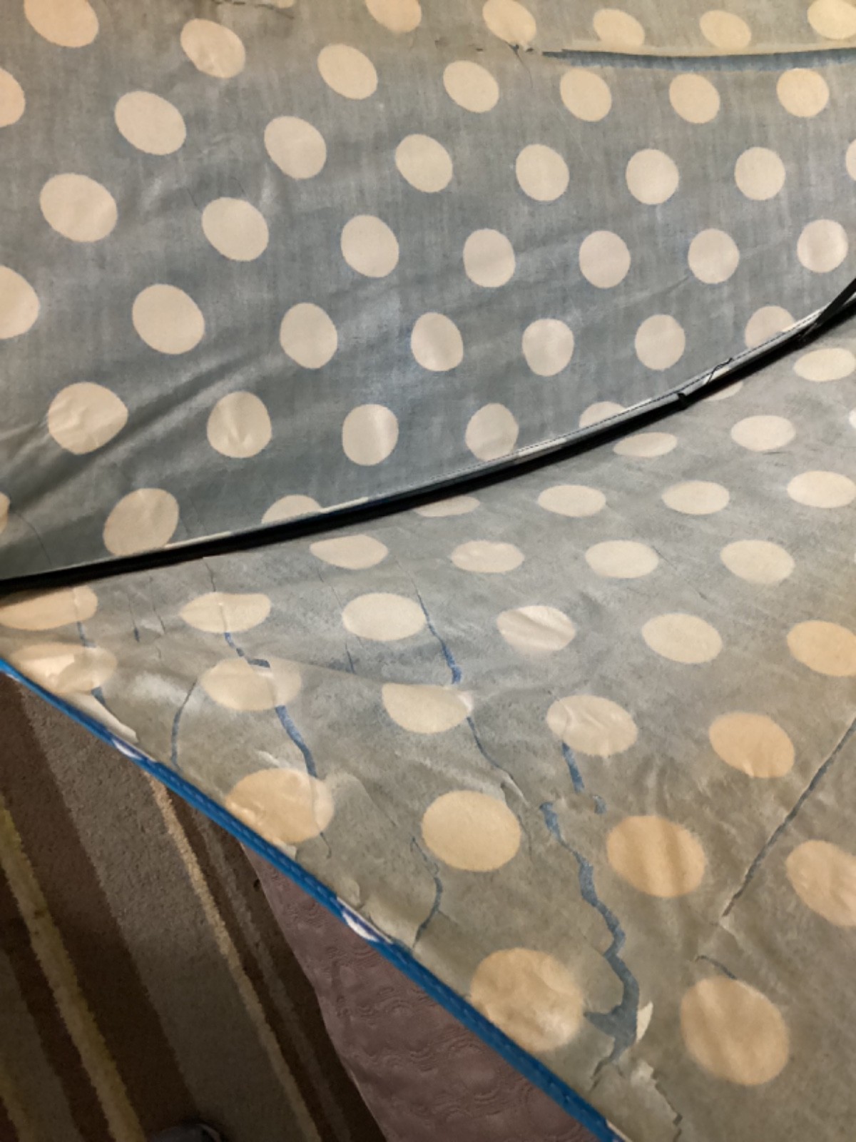 Just Richard Umbrella Blue White Polka Dot Umbrella Some Flaws