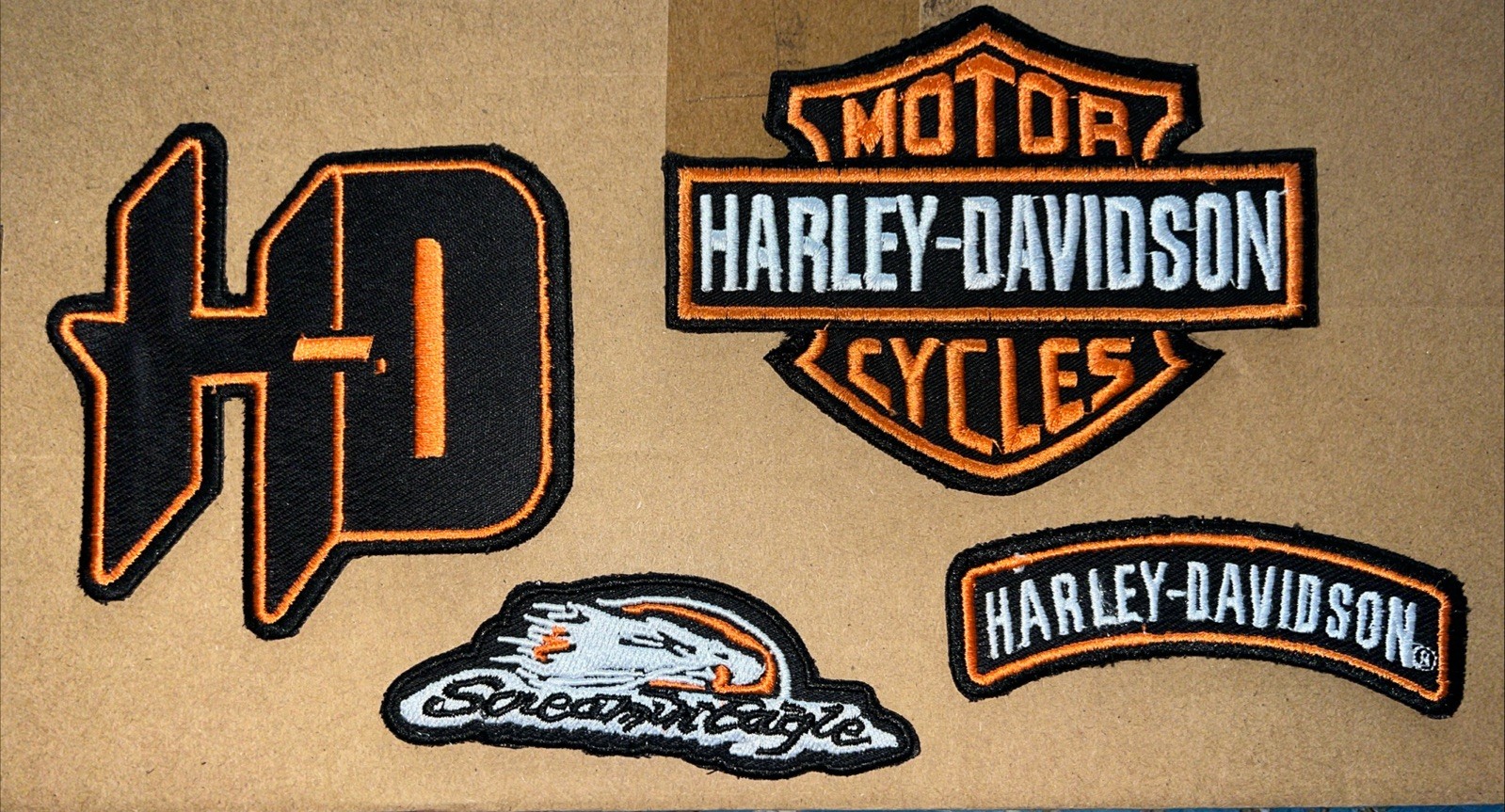 Lot Of 4 Harley Davidson Motorcycles Embroidered Patches NEW