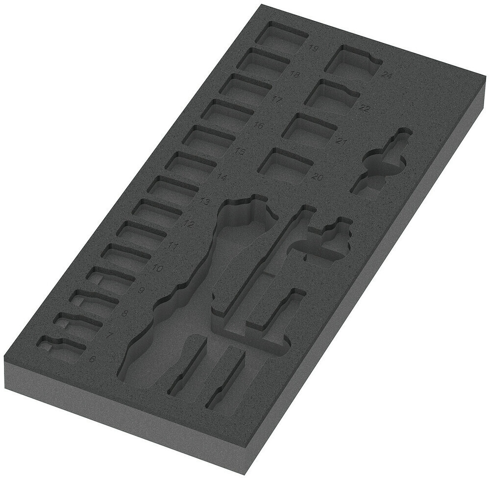 Wera 137321,9821 Foam Insert 8000 B Zyklop 3/8" Ratchet Set 1,Empty,172x30x392mm