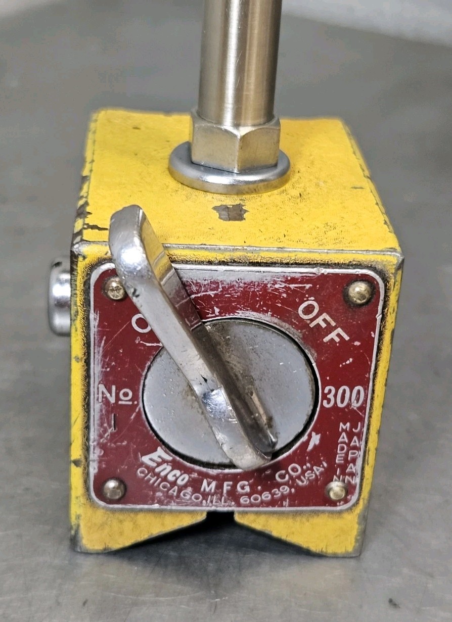 Starrett No. 196 dial indicator set with an Enco magnetic base
