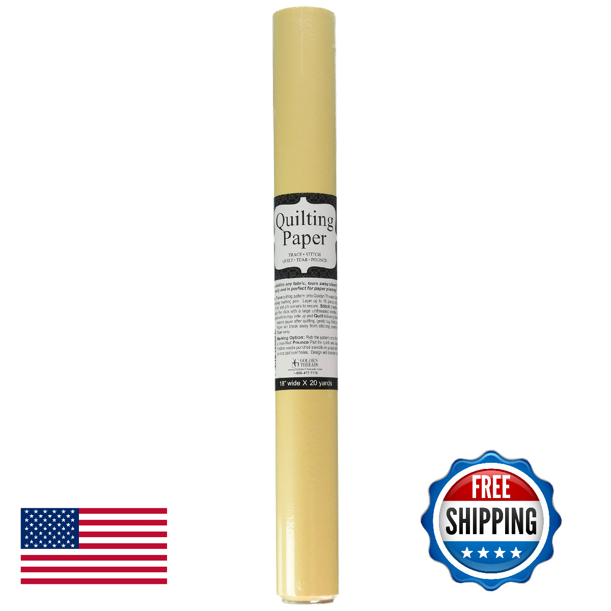 Golden Threads Quilting Paper - 18" x 20 Yards: Trace, Stitch, Tear, Pounce