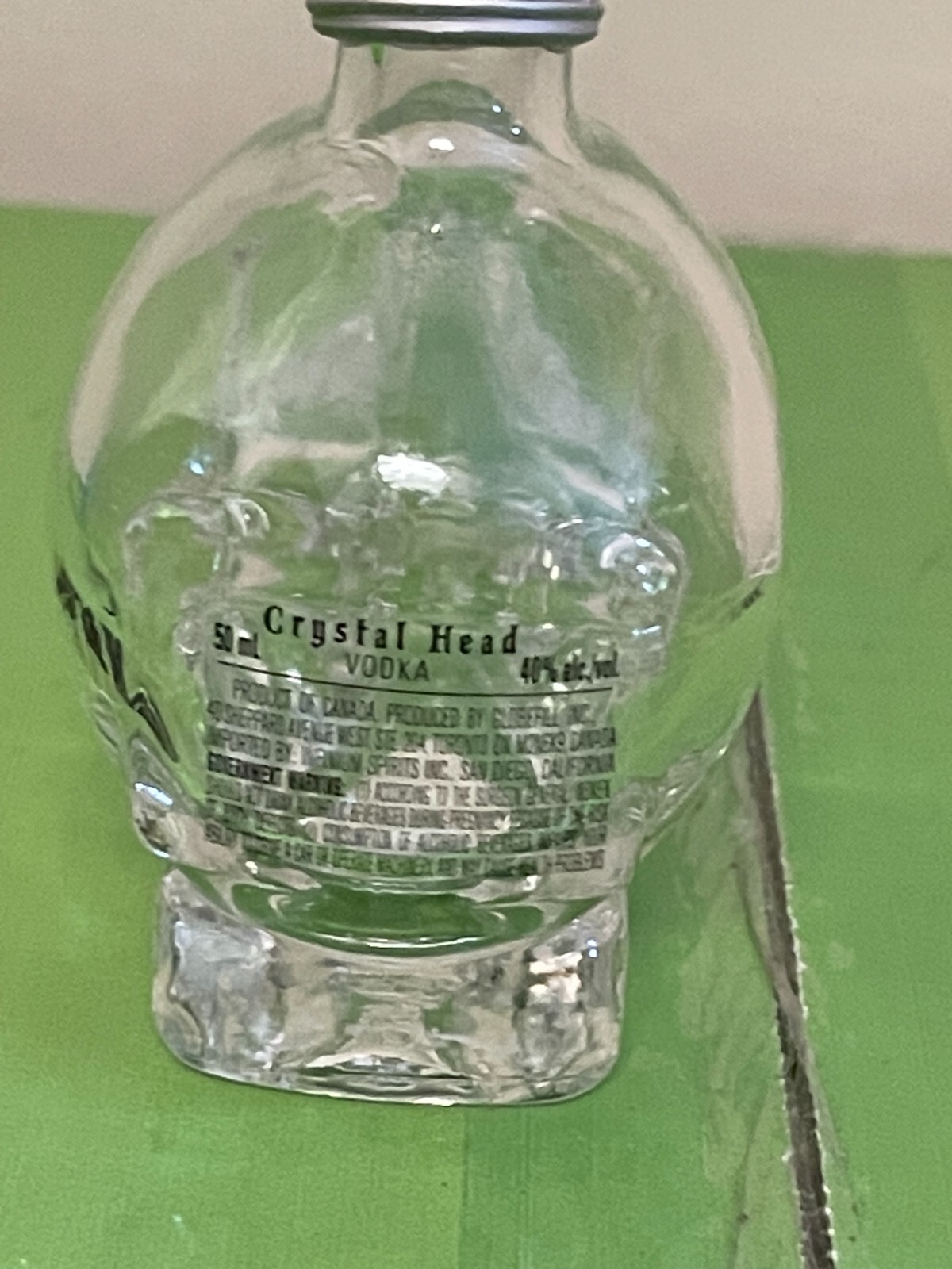 Dan Aykroyds Crystal Head Vodka 50ML Glass Skull Mini Empty Bottle With Cap