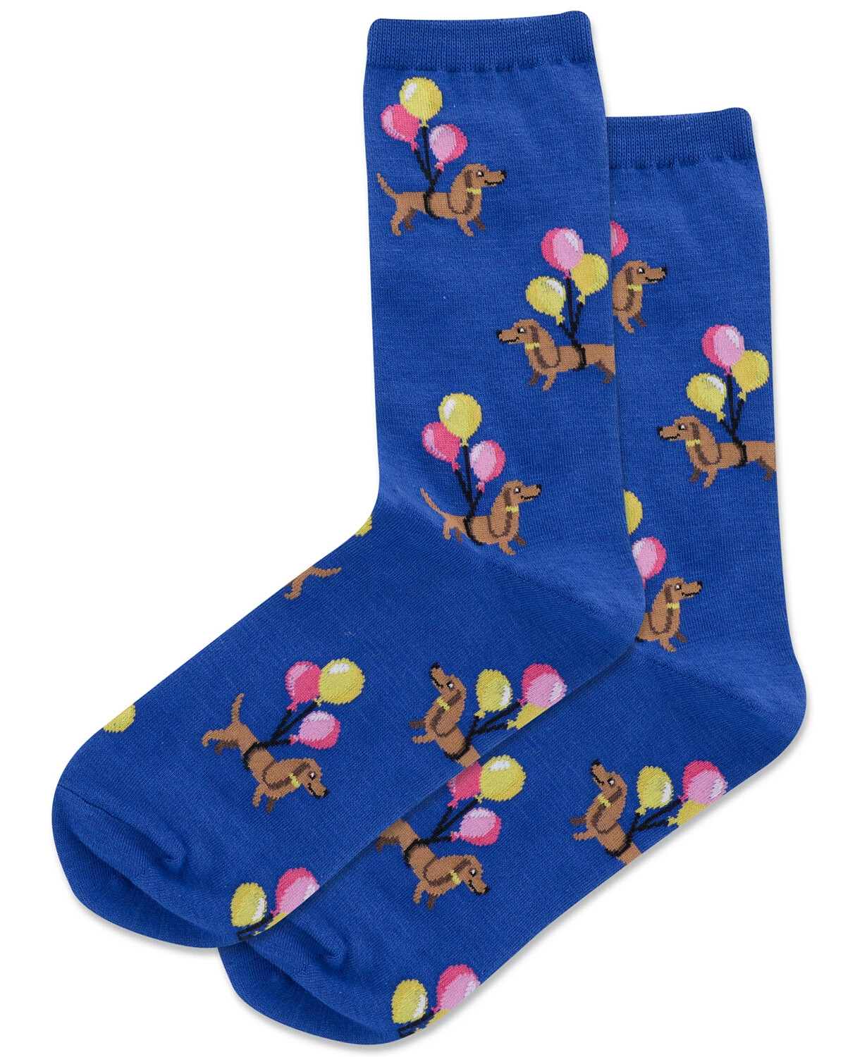Hot Sox Women's Balloon Dachshund Crew Socks Dark Blue