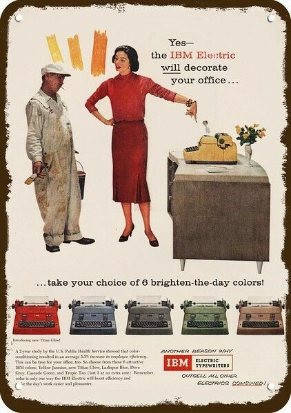 1956 IBM TYPEWRITER Vintage Look METAL SIGN - INTERNATIONAL BUSINESS MACHINES