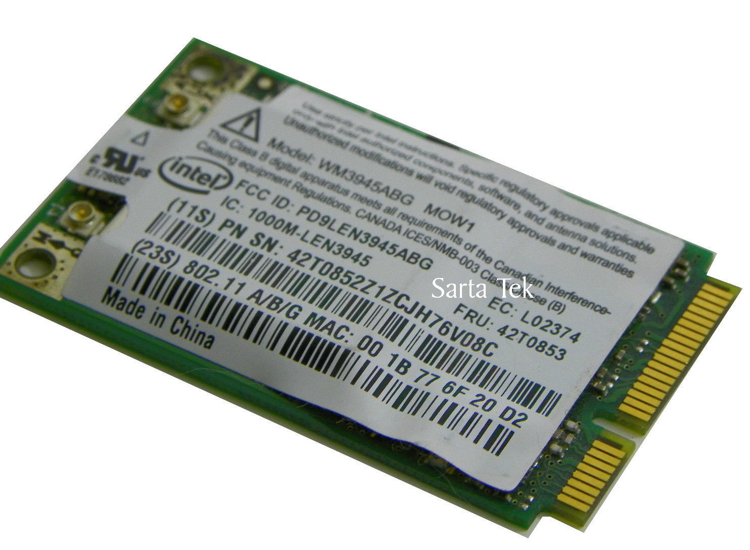 Lot of 10 IBM FRU 42T0853 Intel PRO WM3945ABG 802.11a/b/g Mini-PCIE Card