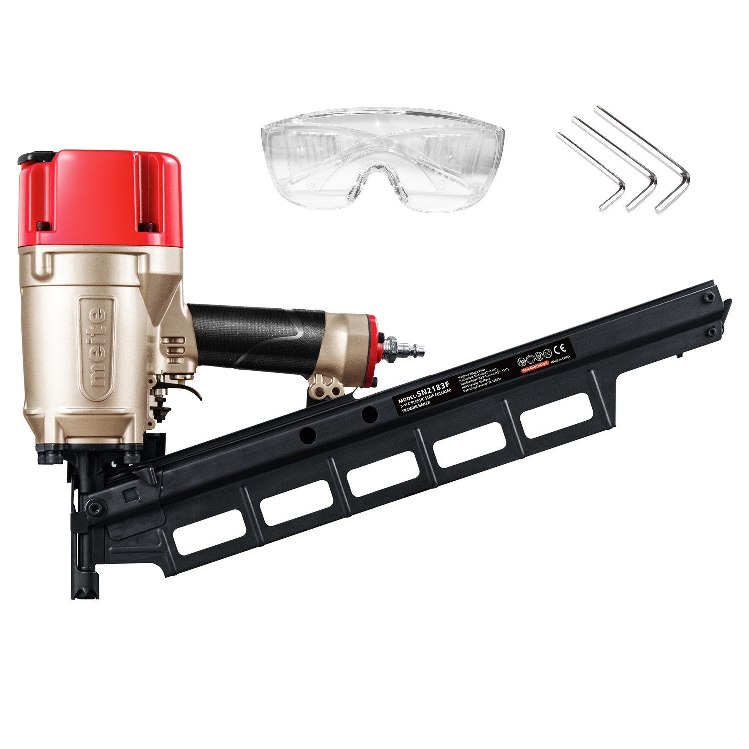 meite SN2183F 21 Degree Framing Nailer 2" to 3-1/4" Length Plastic Collated