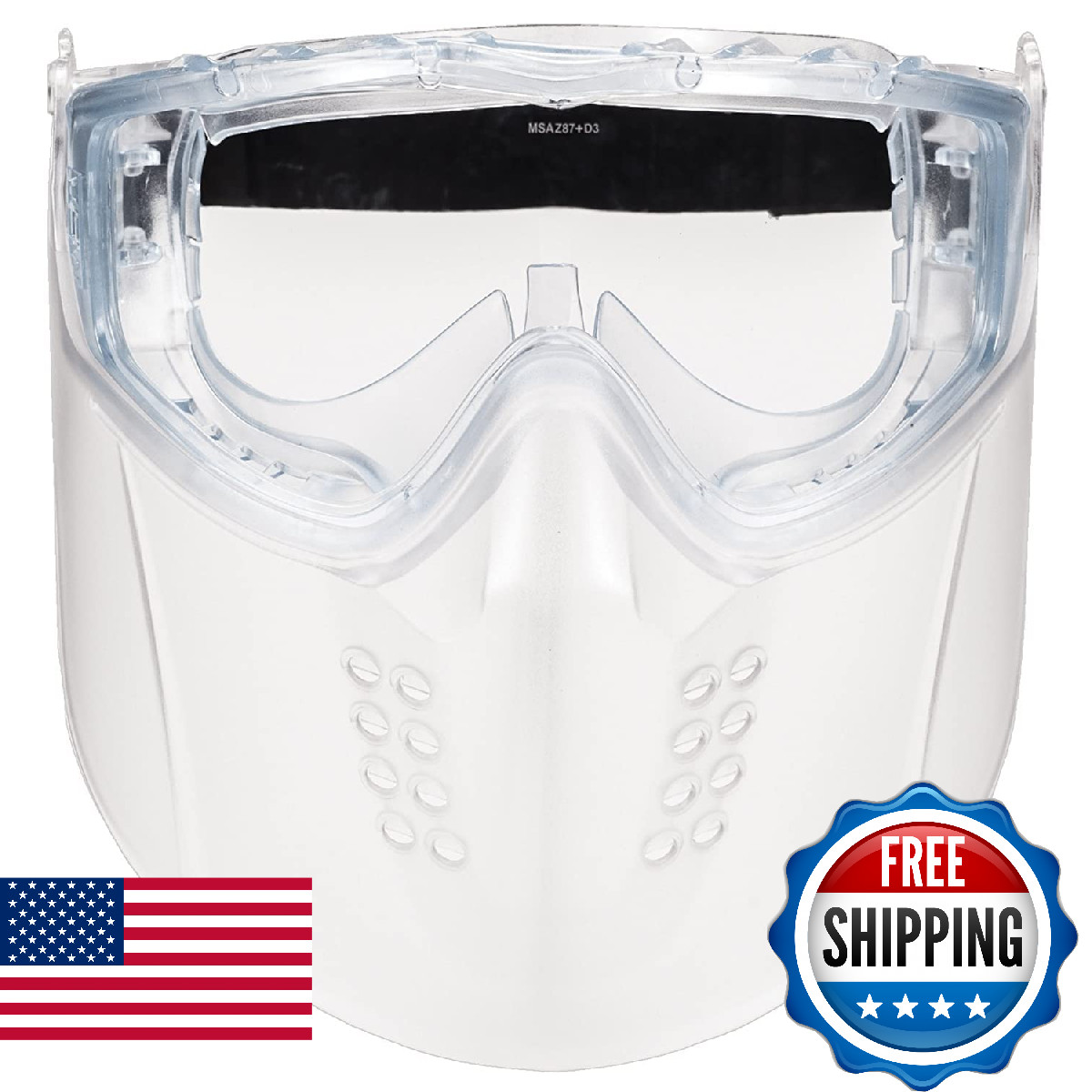 MSA 10150069 Vertoggle Safety Goggles Industrial Anti-Fog Faceshield Z87+