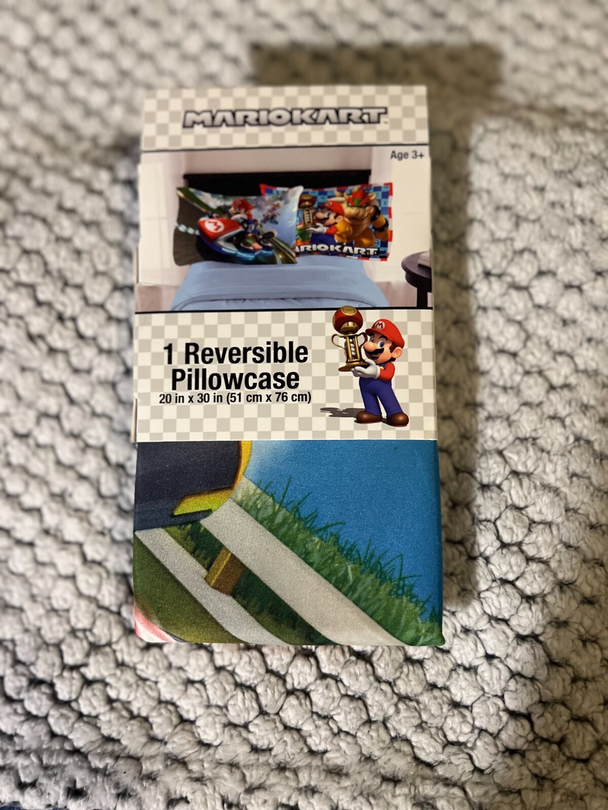 Brand New Nintendo Mario Kart Reversible Pillowcase Super Mario 20in x30in.