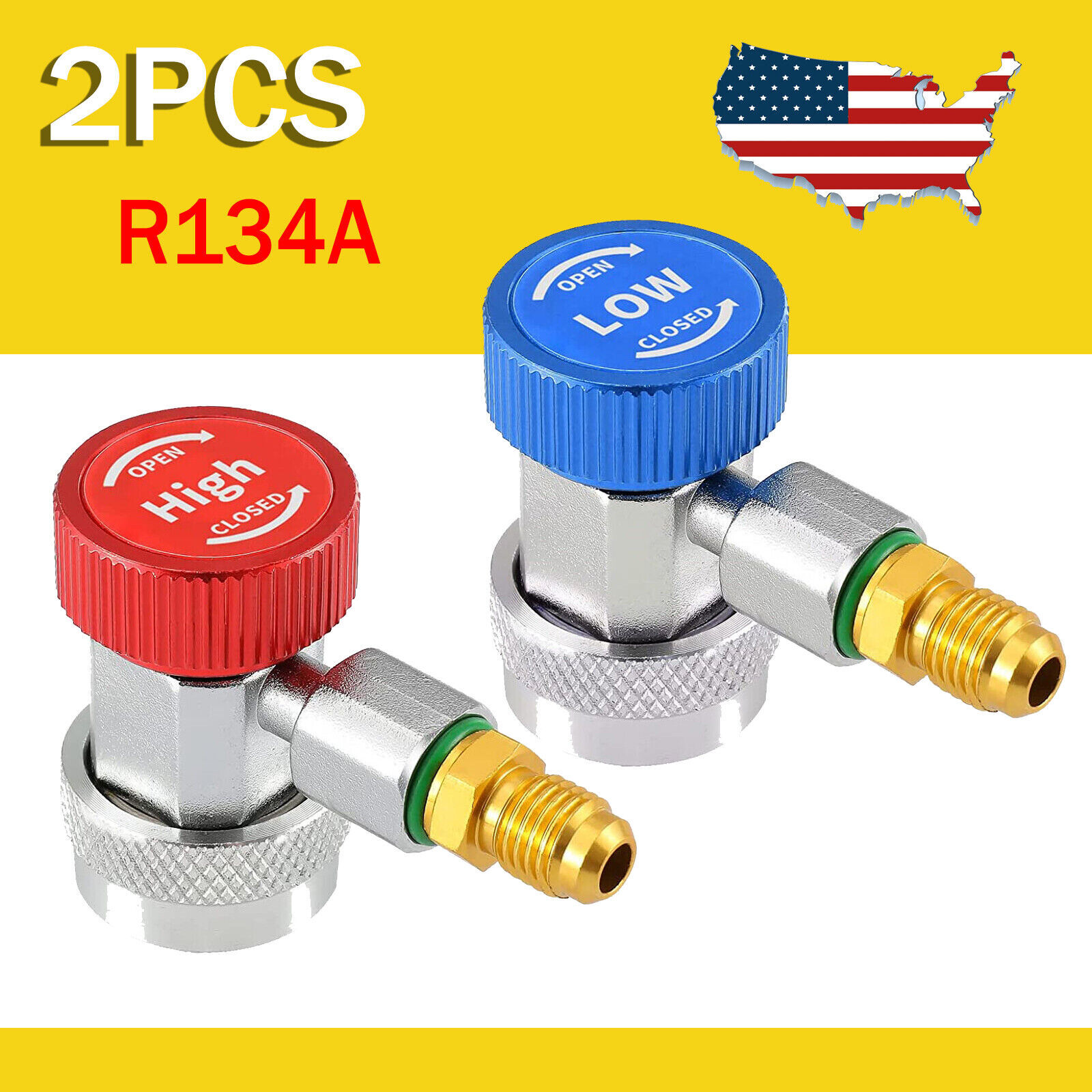 R134a Quick Coupler Adapter HVAC AC Air Condition High Low Manifold Connector