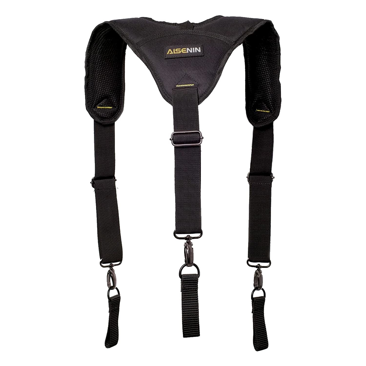 Aisenin Heavy-duty Tool Belt Suspenders For Men, 3 Point Padded Suspen
