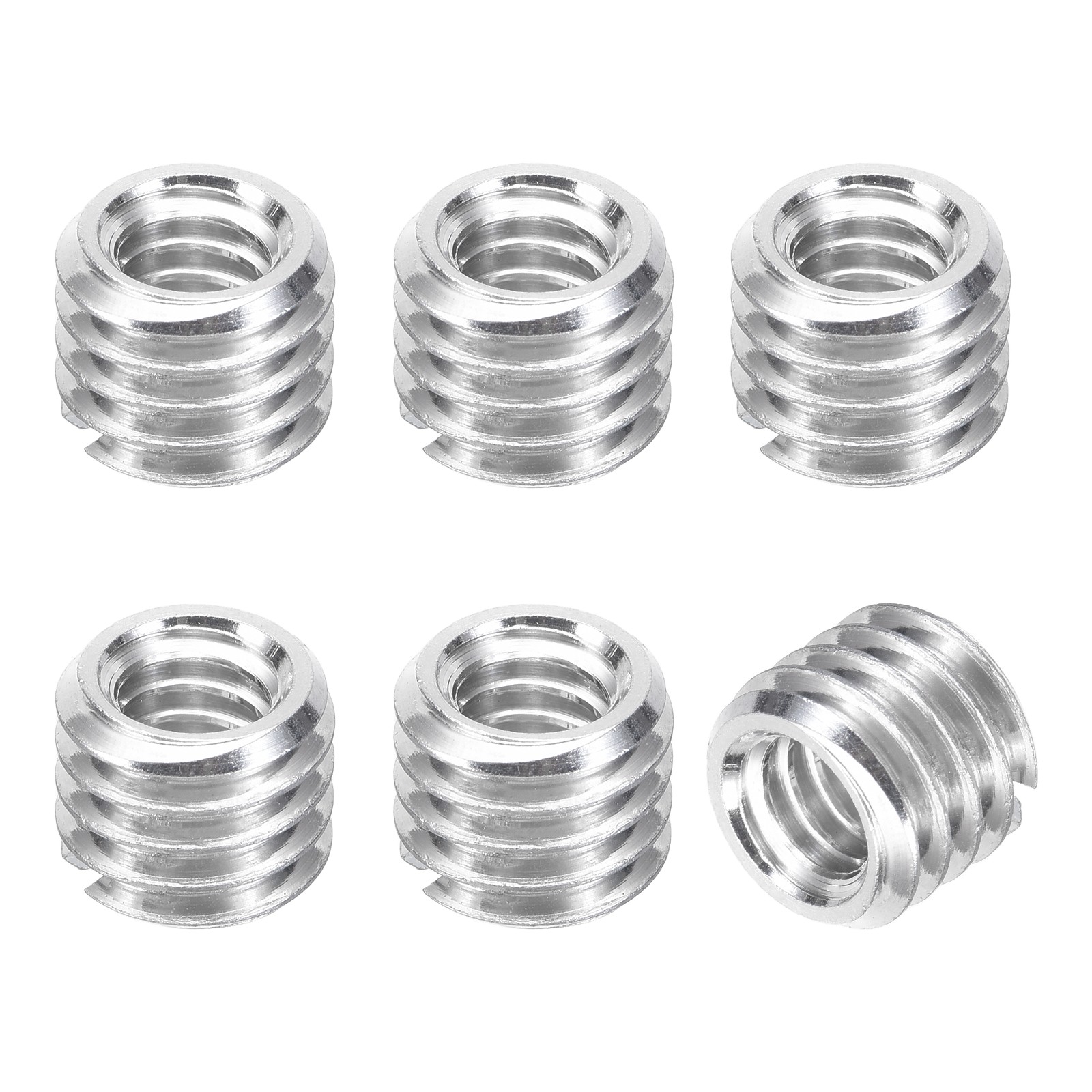 6PCS 1/4"-20Female to 3/8"-16Female 0.37x0.31Inch Full Thread Screw Adapters