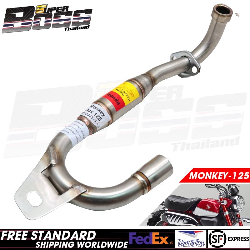 Stainless Exhaust Bom Pipe For MONKEY125, DAX125 2021-25 28 mm