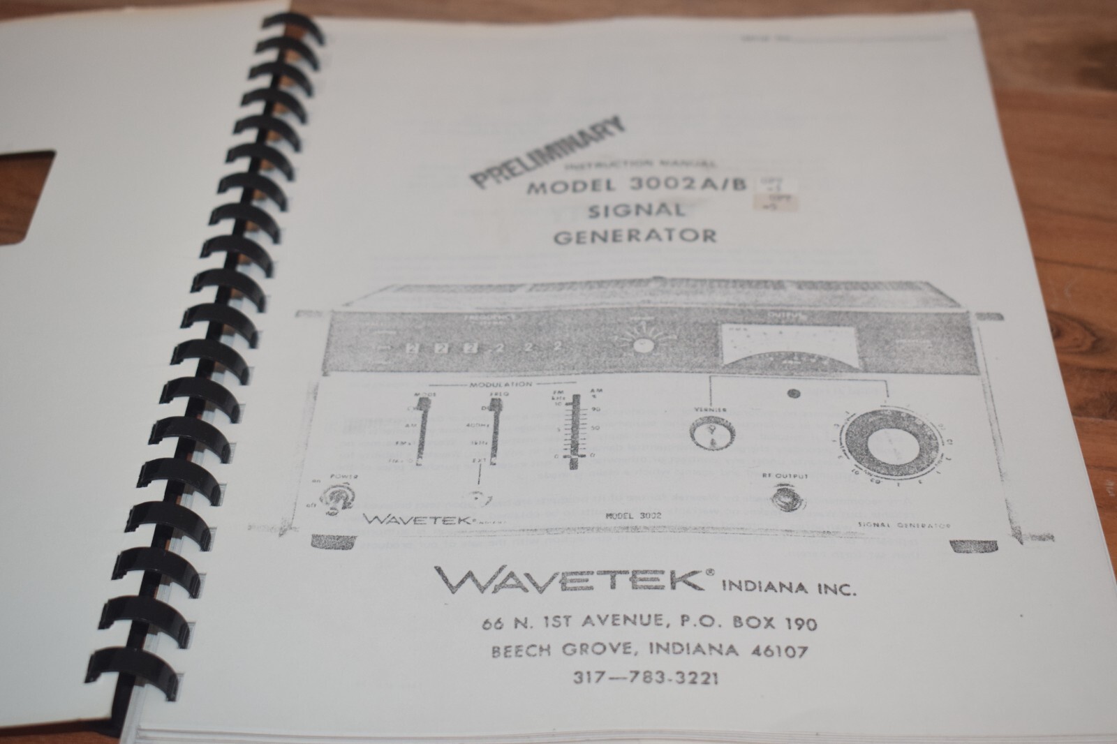 WAVETEK MODEL 3002A / B INSTRUCTION MANUAL