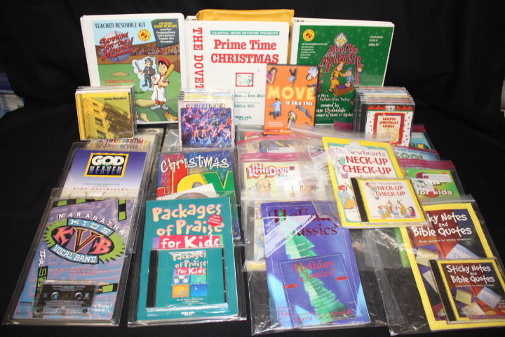 Lot of Children's Church Worship CDs Tapes Booklets Scripts Lyric Guides 100+ pc