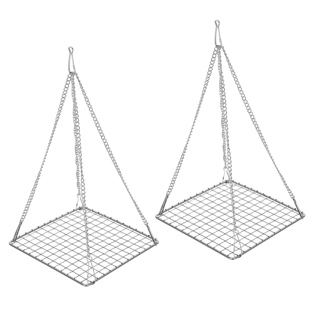 2 Pcs Herb Drying Rack for Herbs Metal Hanging Plants Baskets and Nets