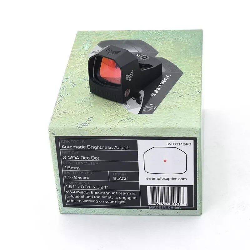 Swampfox Sentinel 3MOA 1x16 Micro Reflex Red Sight RMSc Cut Auto Brightness