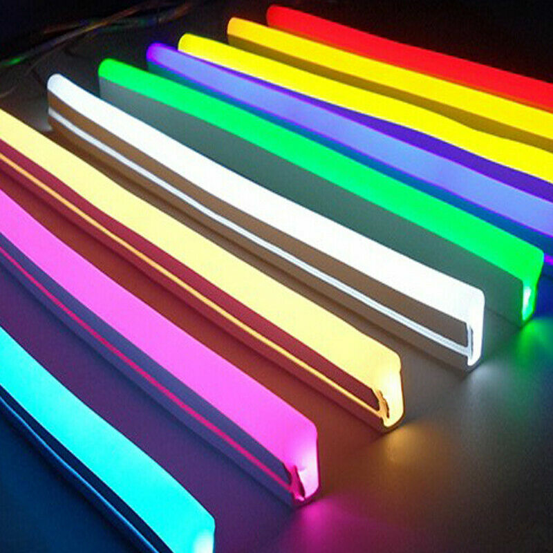 USA Stock 12V Waterproof Silicone LED Neon Rope Light Strip Flexible Deck Decor