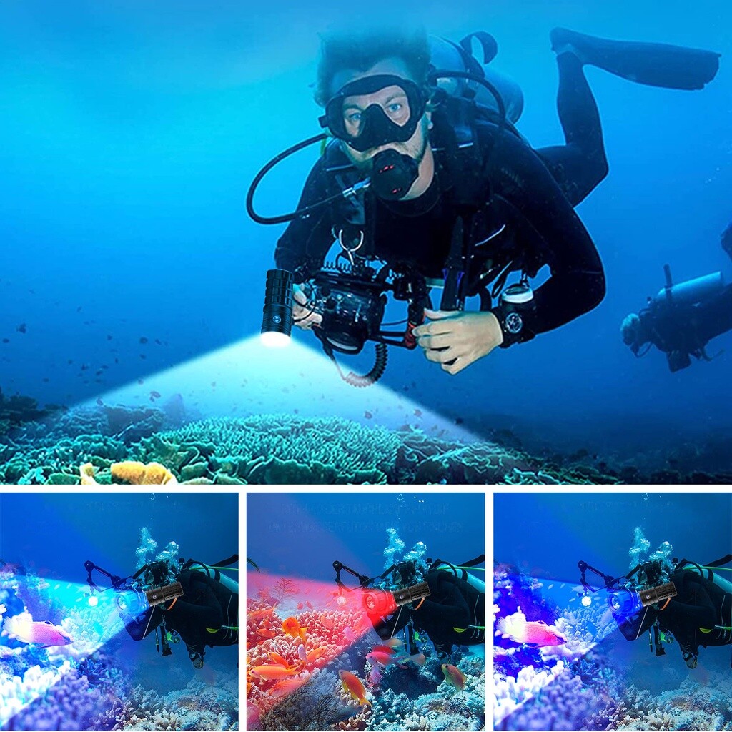 500000LM Diving Flashlight Led Underwater Camera Diving Photography Lighting