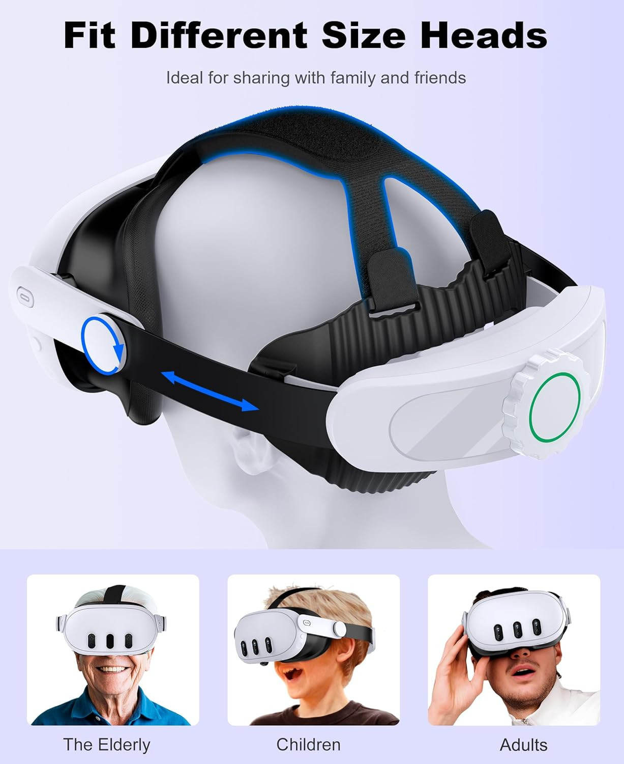 Head Strap for Quest 3S/ Quest 3/Quest 2, Elite Strap Replacement Enhanced Suppo