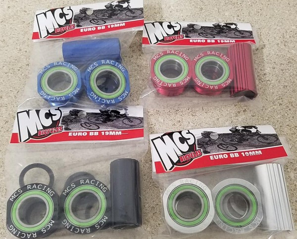 Mcs BMX Bottom Bracket, OLDSCHOOL GT BMX SE EURO RED 19MM BB KIT NEW