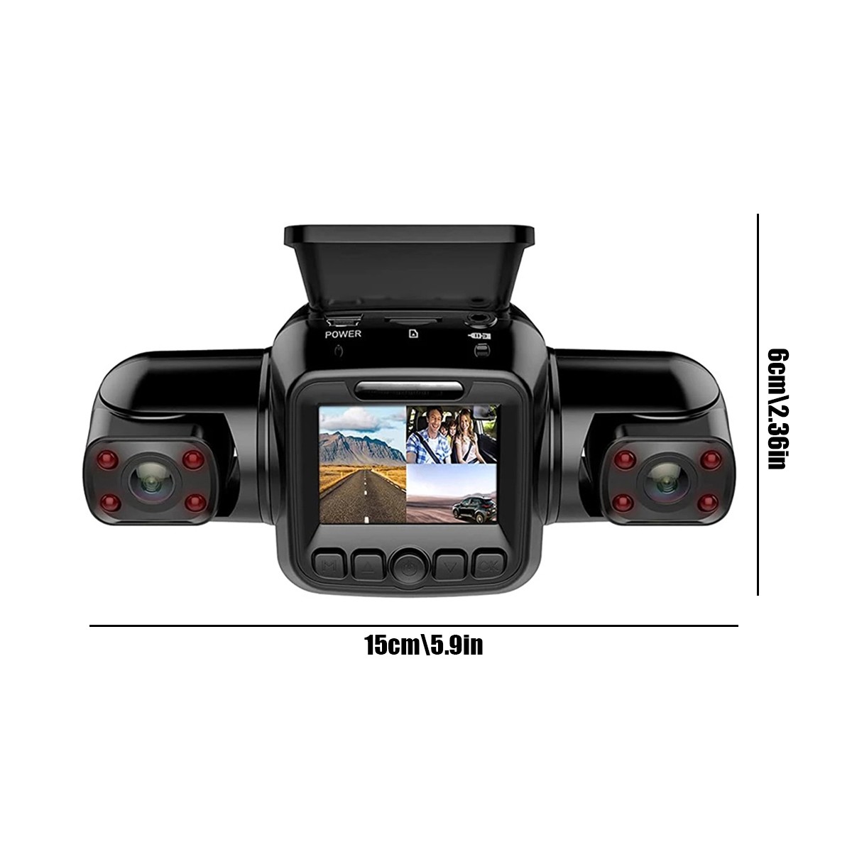 WiFi360° Dash Cam Recorder 4 Channel 1080P Car Camera DVR Vehicle Video G-Sensor
