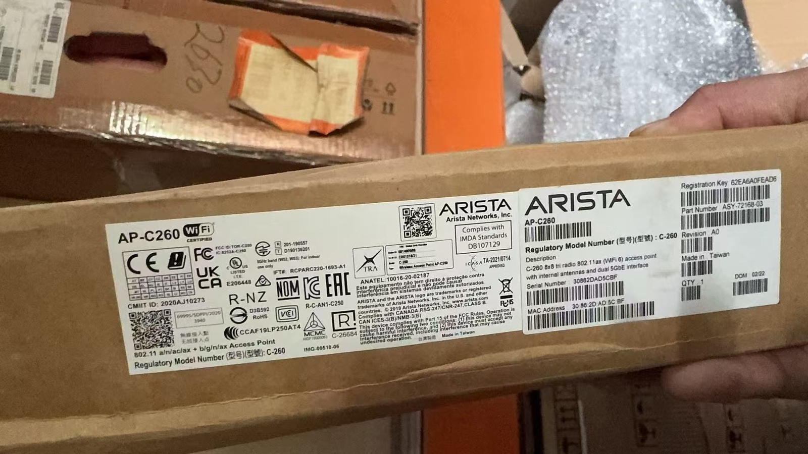 New Arista AP-C260 8x8 tri radio 802.11ax (WiFi 6) Access Point