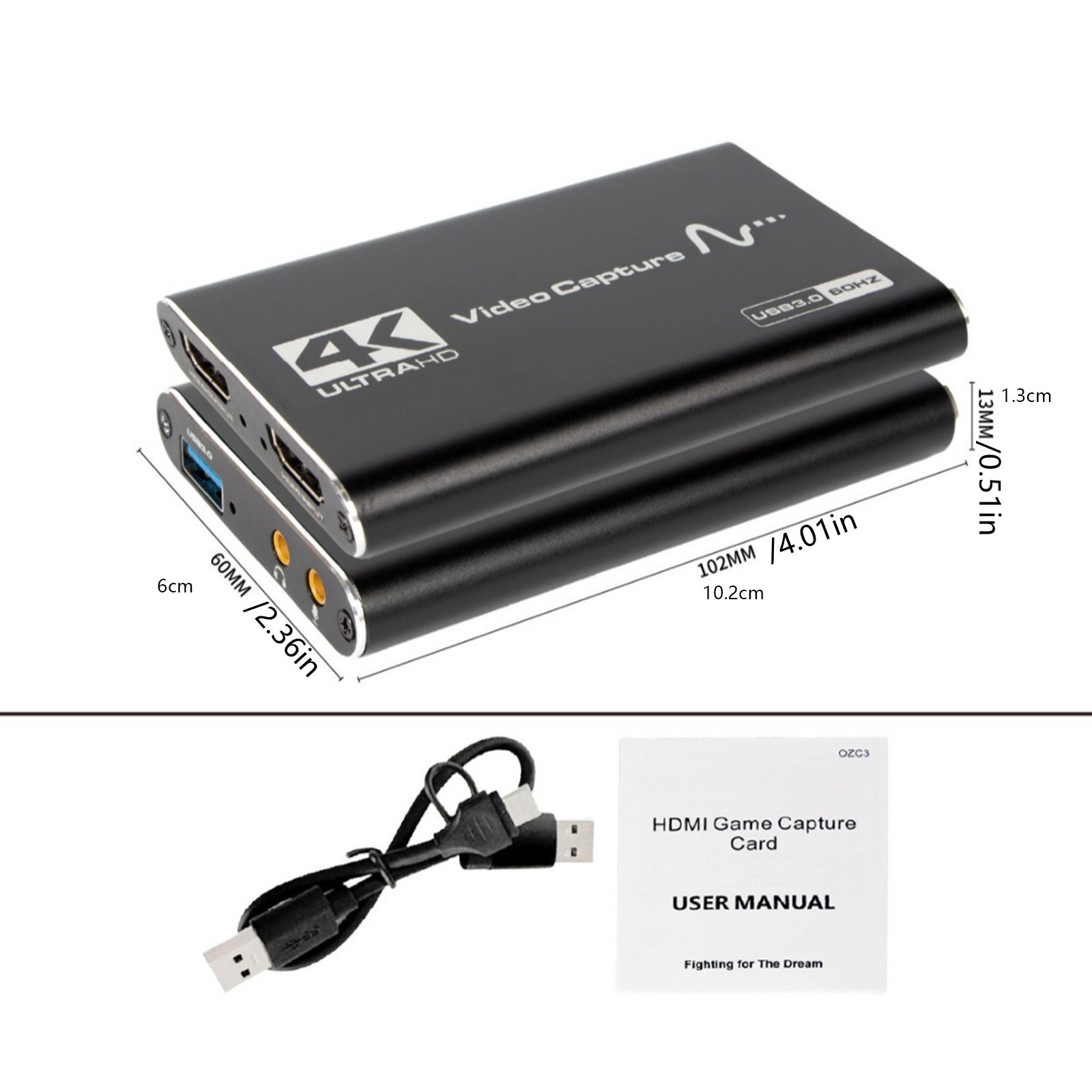 HD 1080P 60Hz 4K Video Capture Card Zero Lag Loop Out HDMI USB 3.0 Device c