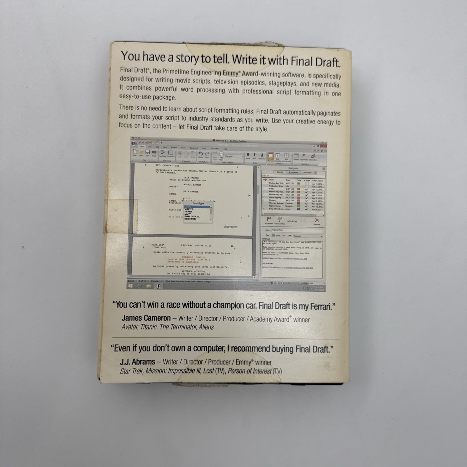 Final Draft 9 Screenwriting Legacy Software [Software 2014] Windows / Mac