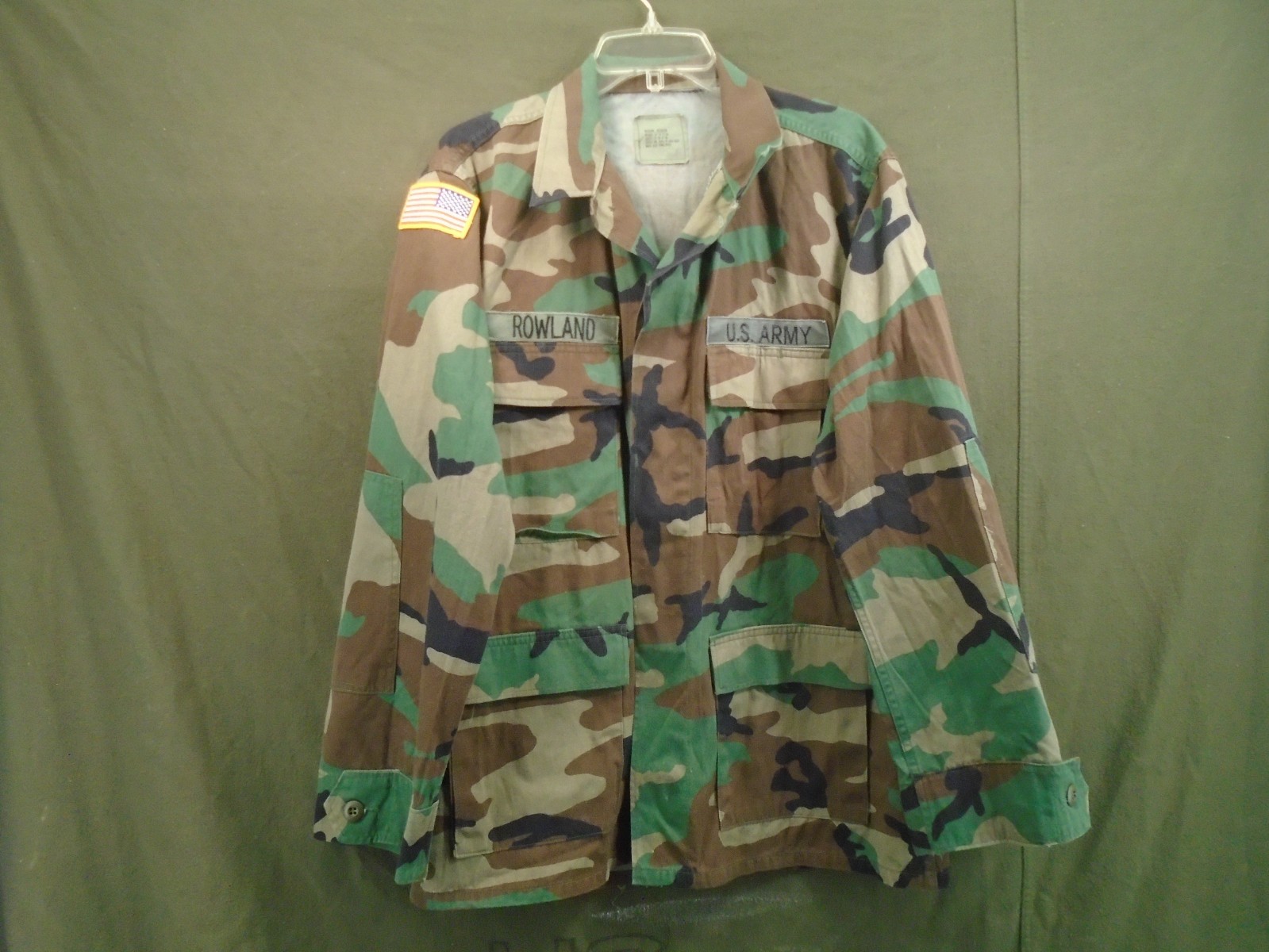US Military Army BDU Combat Coat Shirt Twill Medium Regular 1999 Rowland 253-M