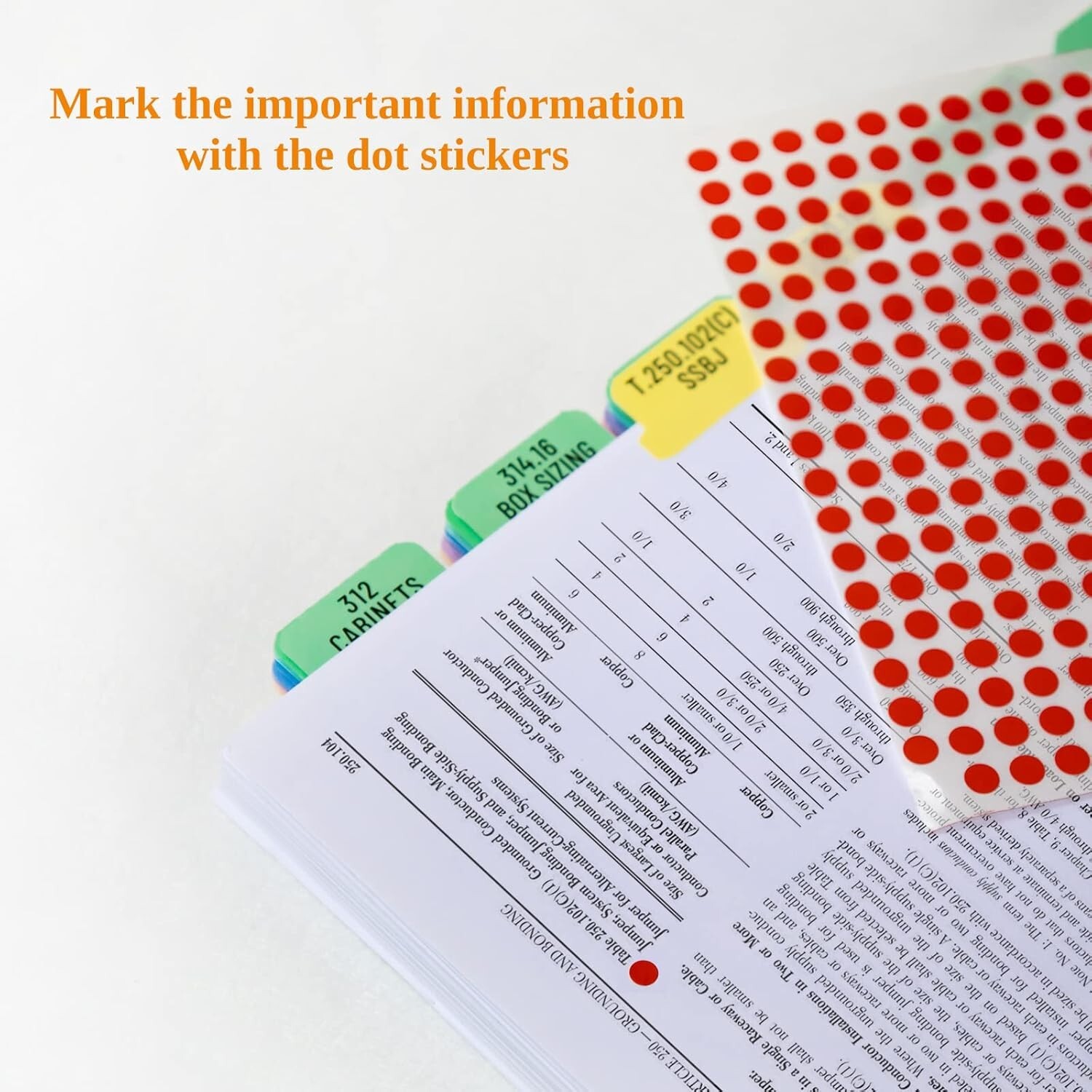 2020 NEC Tabs, NFPA 70 National Electrical Code 2020 Tabs with Wire Chart / 2 Oh