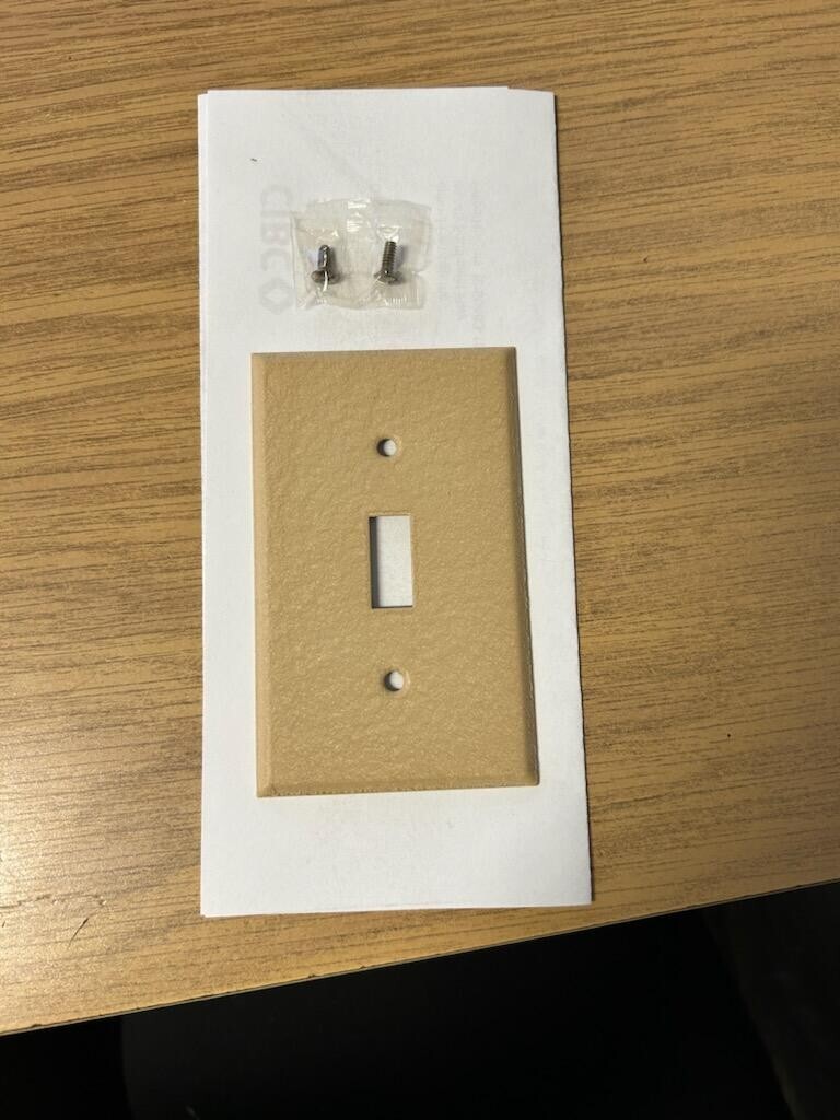 NEW Dark Ivory/Beige Wrinkle Metal Toggle Switch Wallplate