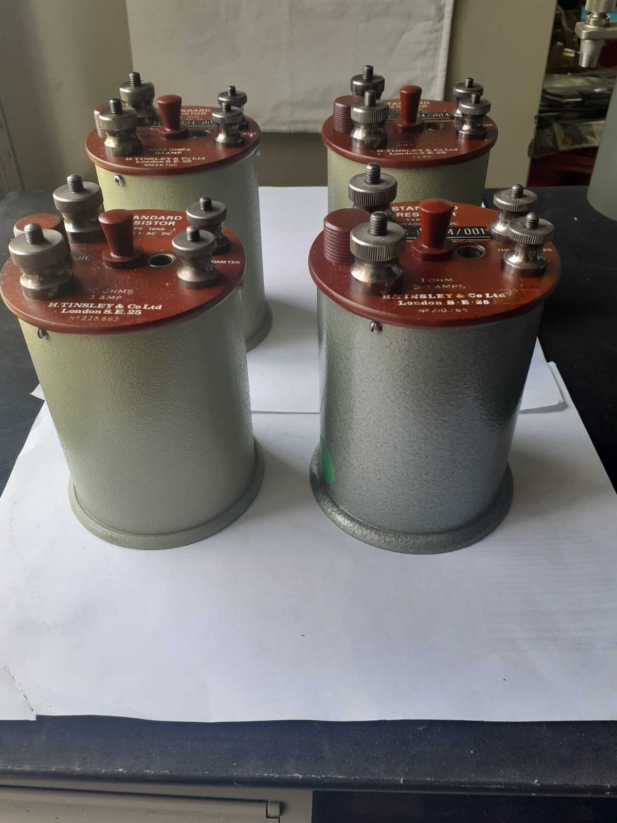 TINSLEY STANDARD RESISTORS TYPE 1659 1, 100, 1000 & 10000 OHMS
