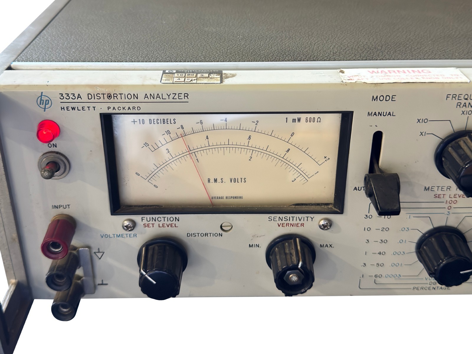 HP 333A Distortion Analyzer Hewlett Packard Vintage Audio Test Equipment