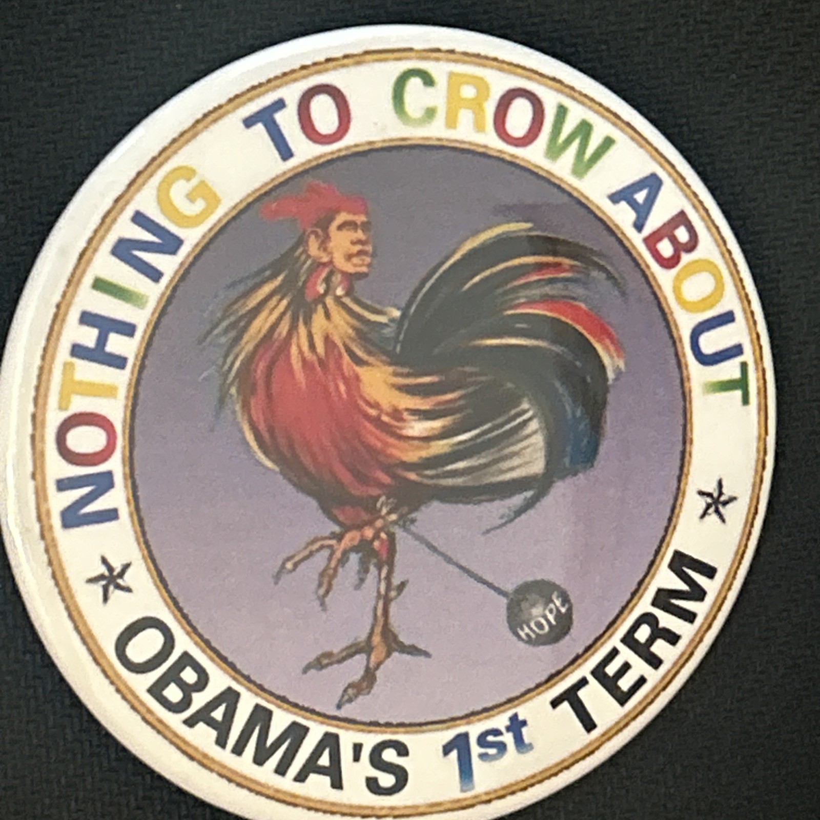 Nothing To Crow About Obama’s 1st Term  3” pinback button pin
