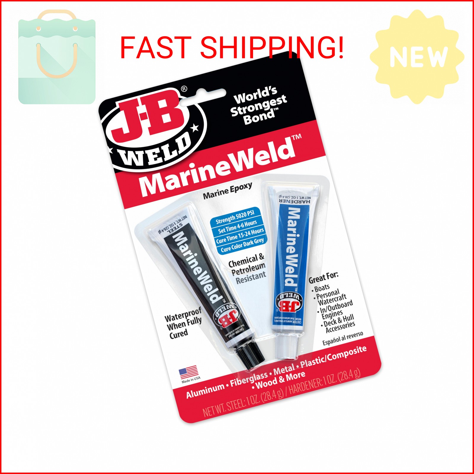 J-B Weld 8272 MarineWeld Marine Epoxy - 2 oz.