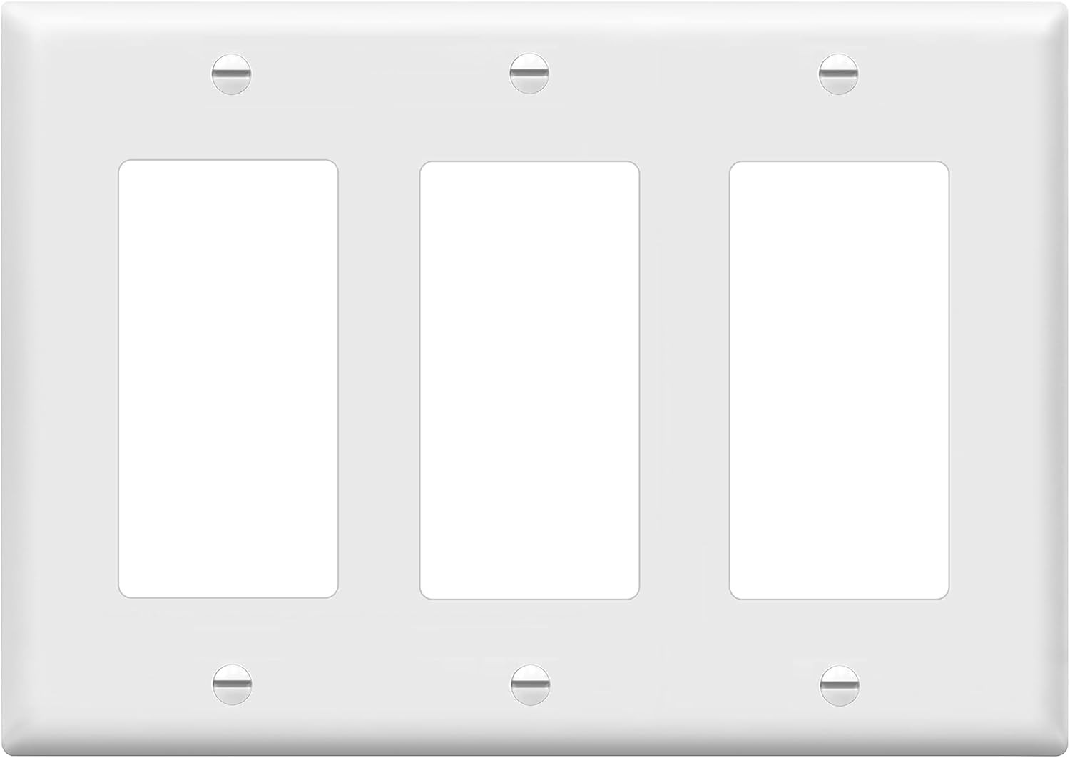 Decorator Light Switch or Receptacle Outlet Wall Plate, Gloss Finish, Size 3-Gan