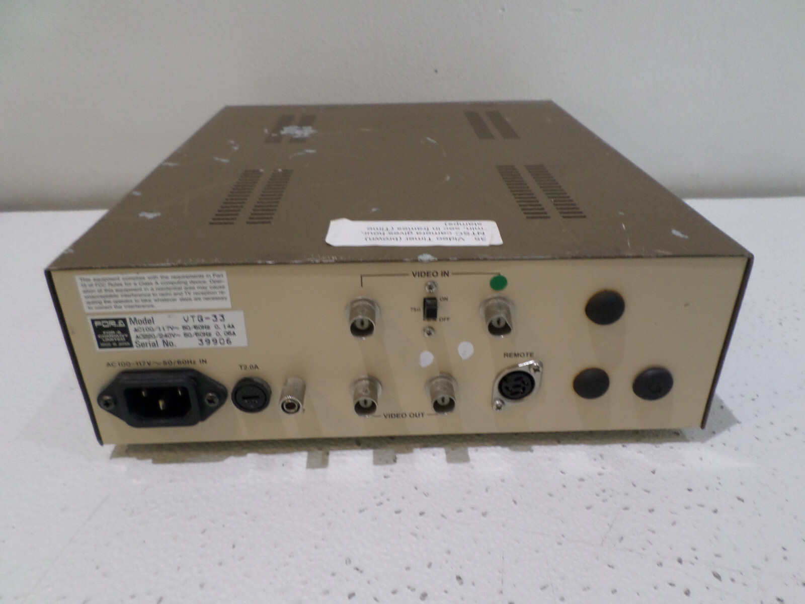 FOR.A Brand Model VTG-33 Video Timer - Tested to Power On