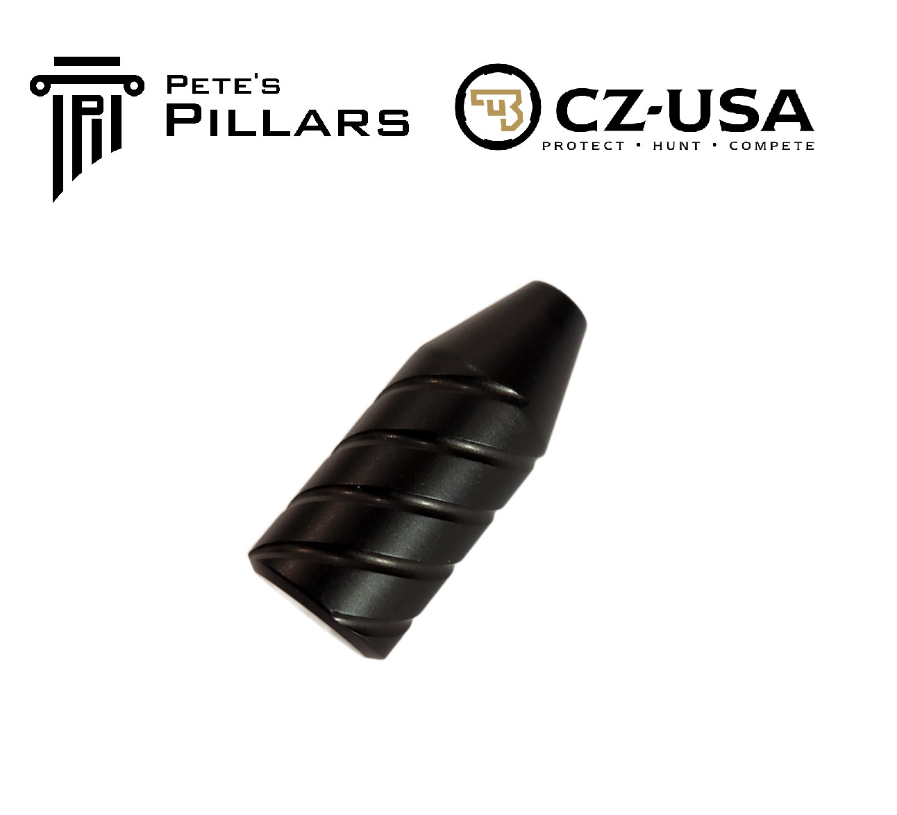 Pillar CZ 455 457 Slim Spiral Smooth Bolt Knob Billet Aluminum Black PP4TS