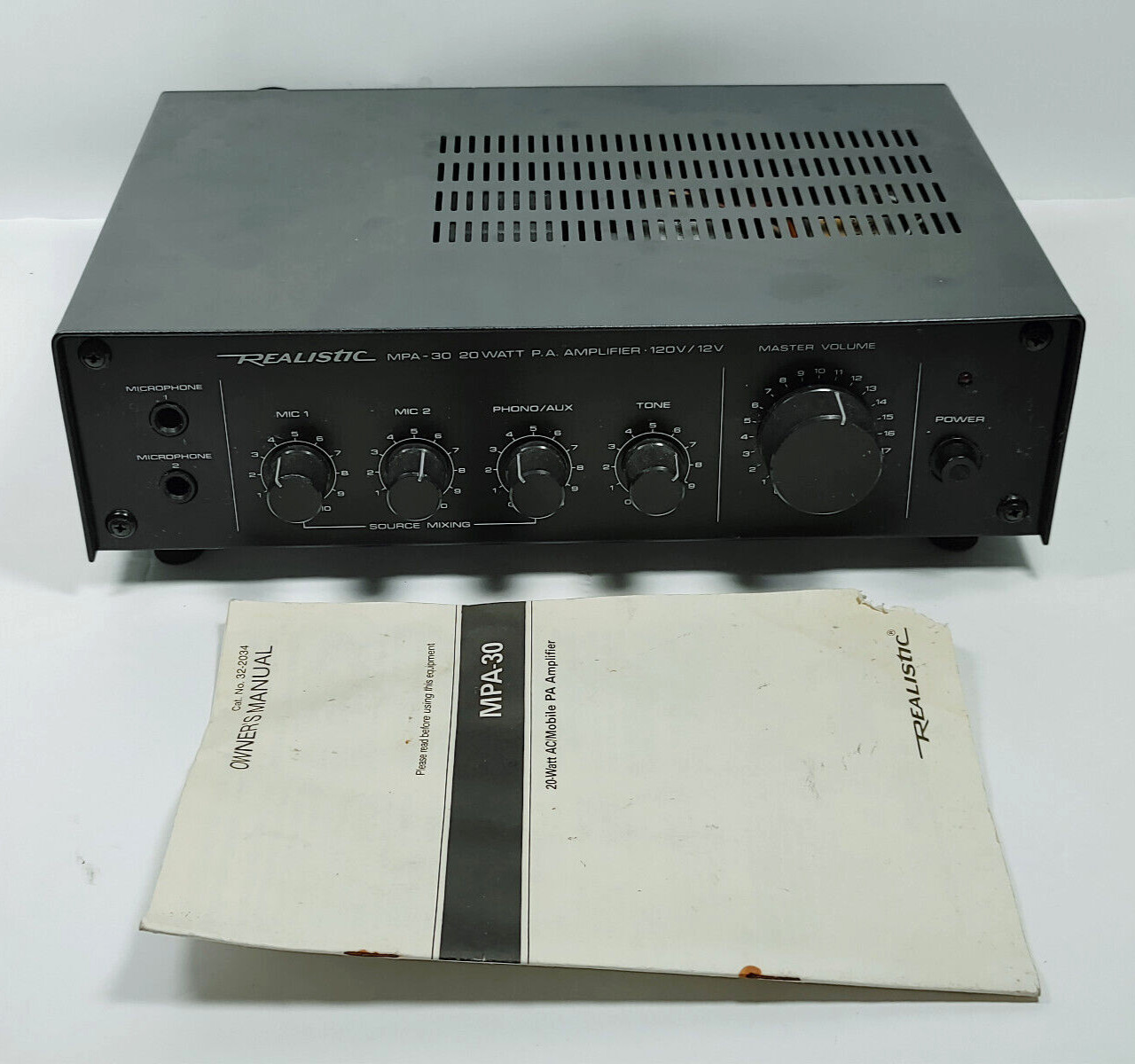 Realistic MPA-30 20W Amplifier 120V/12V 32-2034 with Instruction Manual