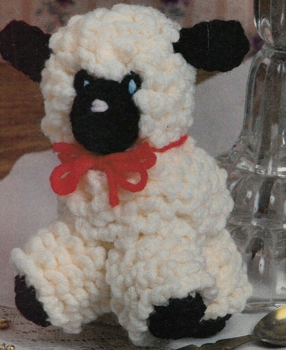 CURLY LAMB 5 1/2" STUFF ANIMAL TOY CROCHET PATTERN INSTRUCTIONS