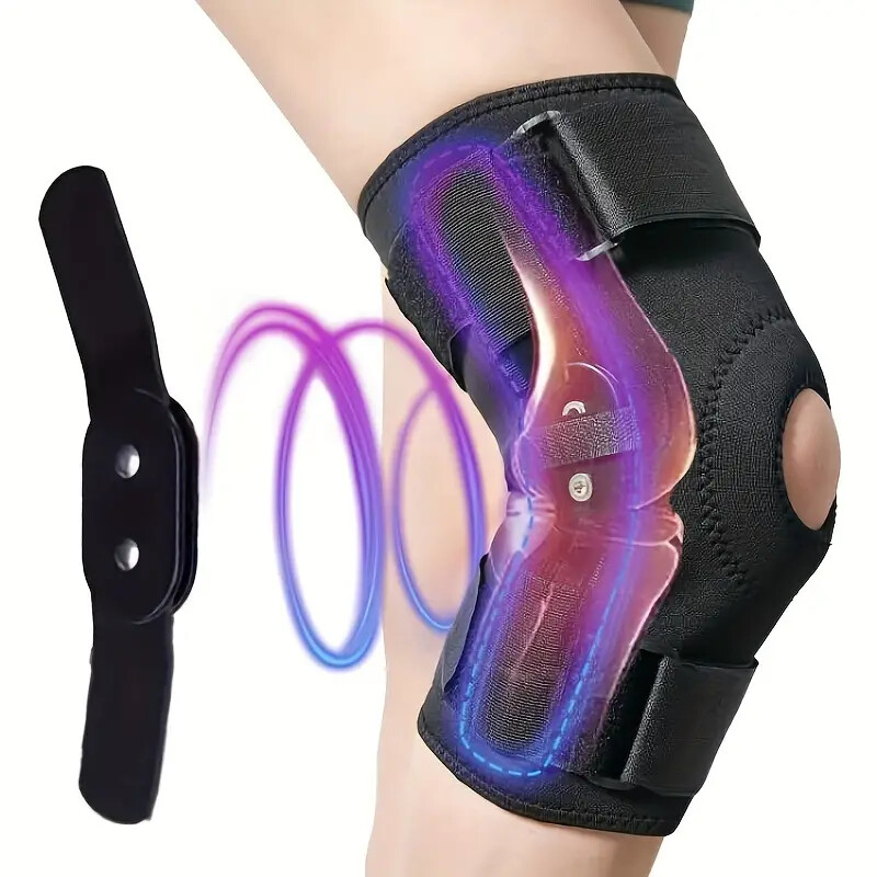 Knee Support Hinged Knee Brace With Side Stabilizers Open Patella Pain Relief