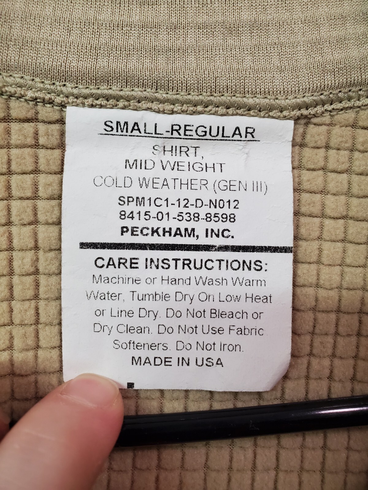Military 1/4 Zip Polartec Thermal Cold Weather Gen-3 Pullover Regular Size Small