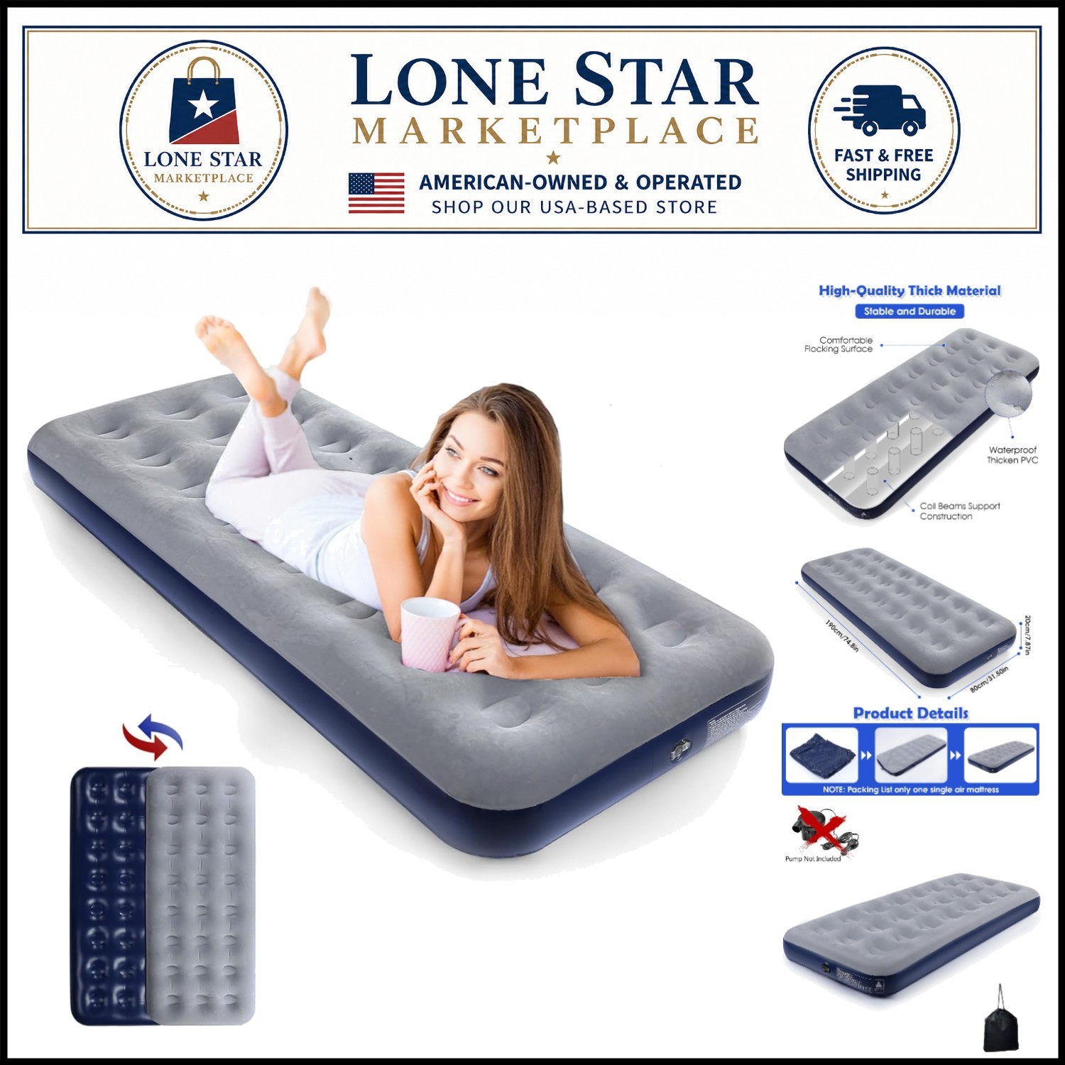 Comfortable and Durable Air Bed - Ideal for Camping, Hiking, and Guest Sleeping