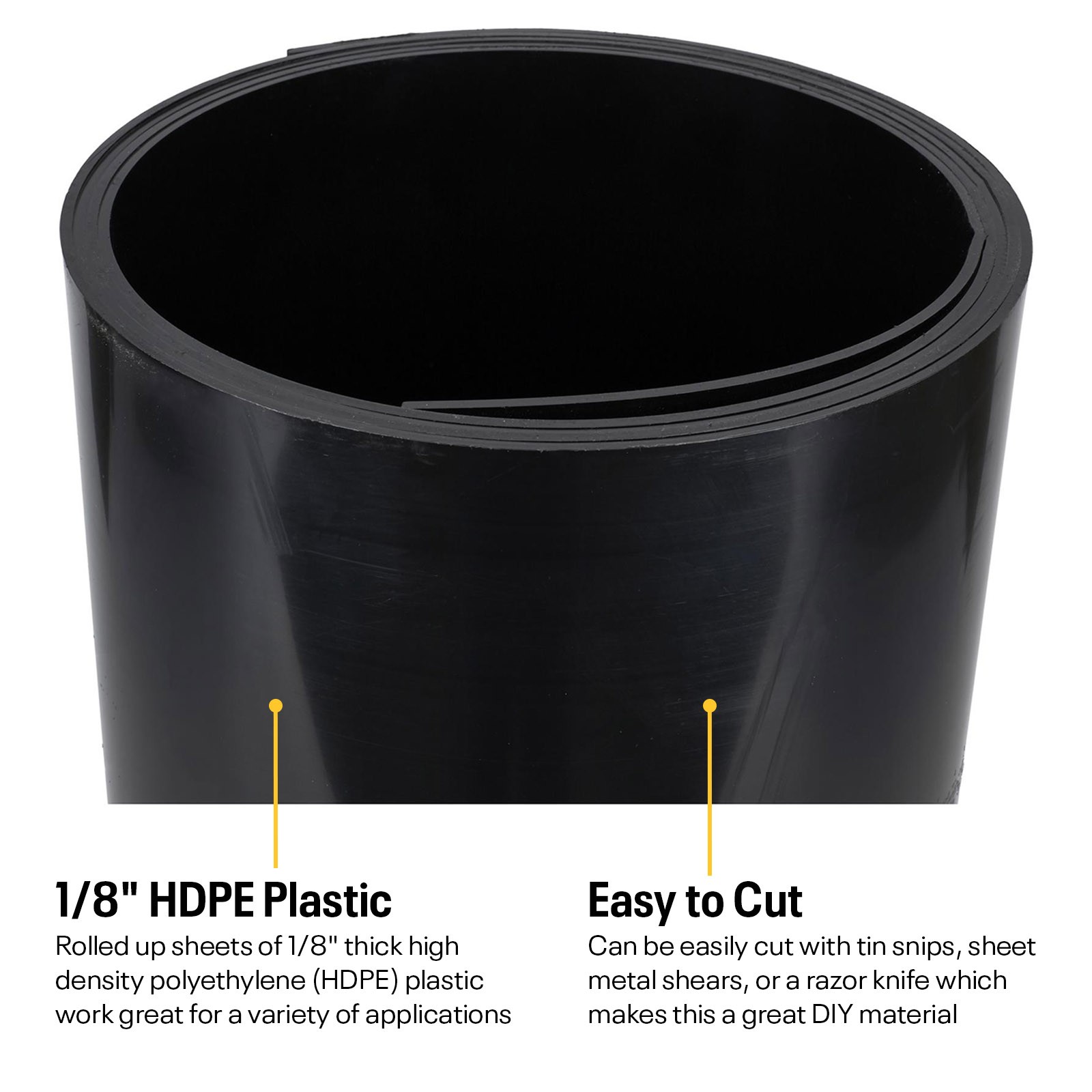 Colored Plastic HDPE Sheet 10 Ft Rolled, 1/8 Inch Thick Dark Blue