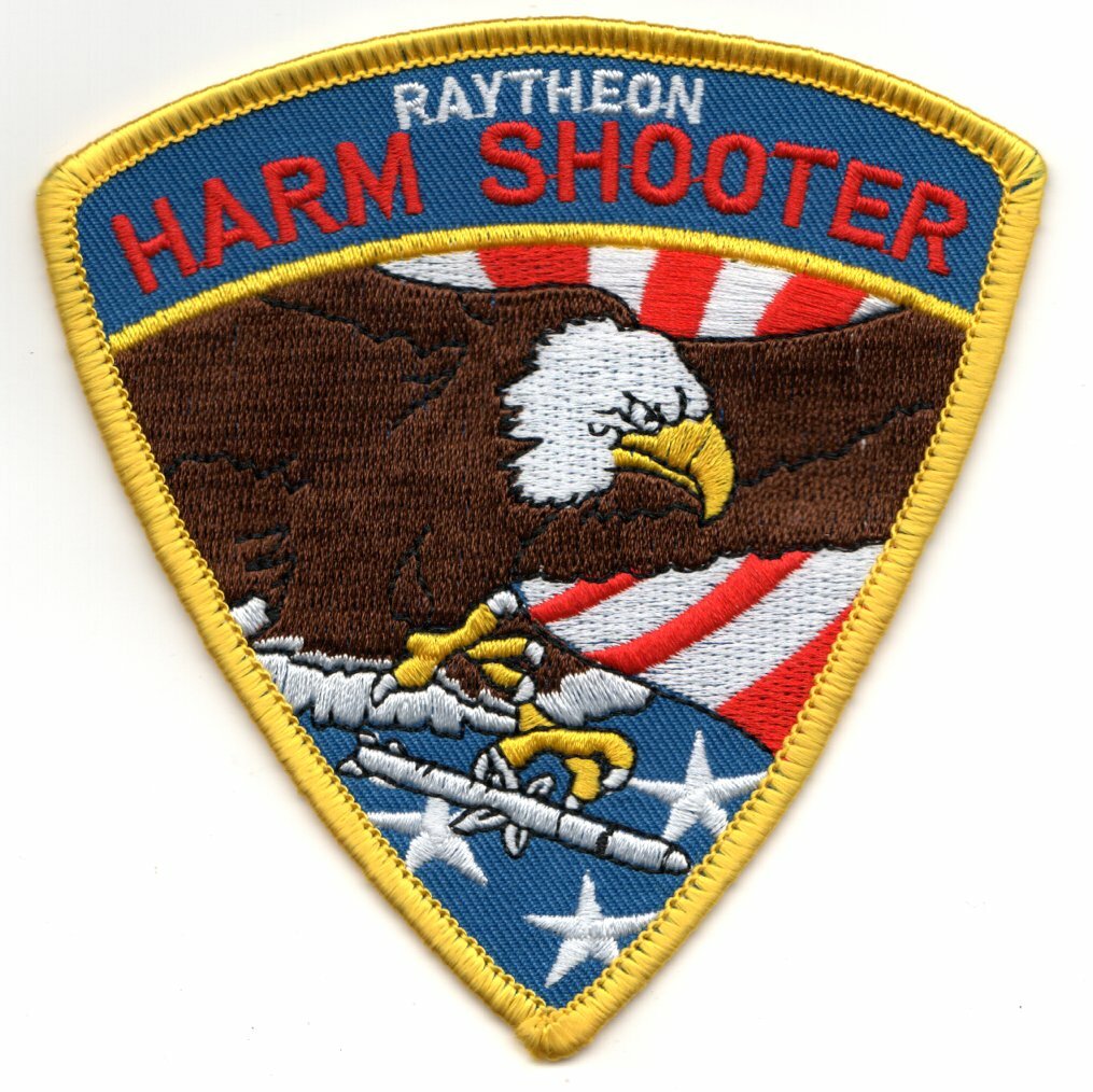 4" AIR FORCE AGM-88 HARM SHOOTER RAYTHEON EMBROIDERED JACKET PATCH