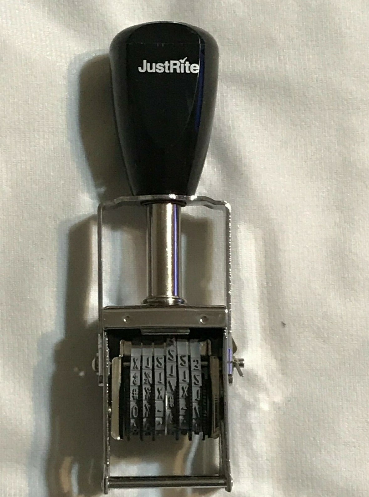 Justrite Rubber Stamp Self Inking Mount 61/4" Tall, SI N1 6G 6 Bands NOS