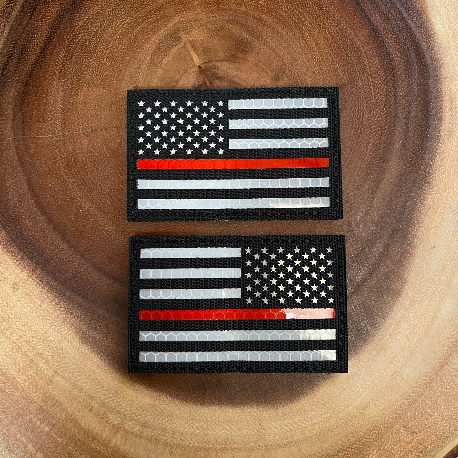 Reflective Thin Red Line American Flag Patch