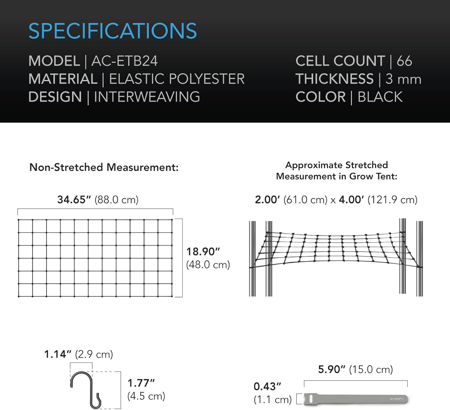 Adjustable 2x4 Trellis Netting with Steel Hooks - Ultimate Hydroponic Support