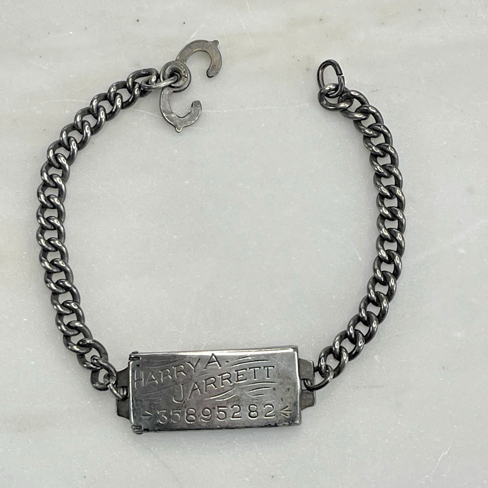 WWII US Army Military ID with Hidden Locket Identification Bracelet Sterling 925